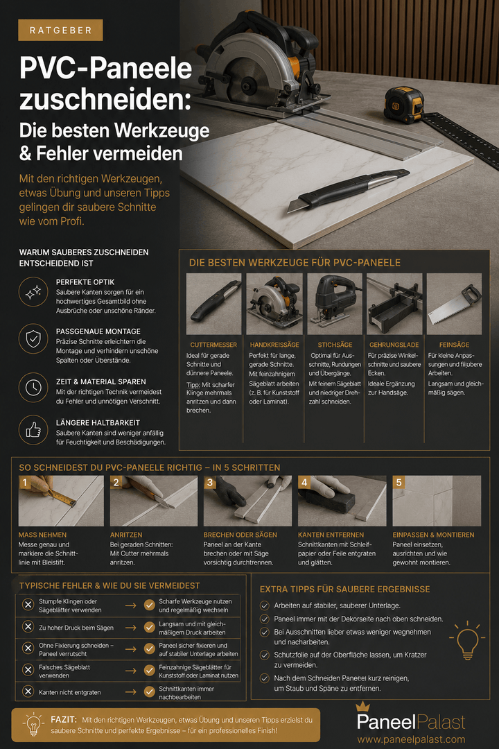 PVC-Paneele zuschneiden – die besten Werkzeuge & Fehler vermeiden