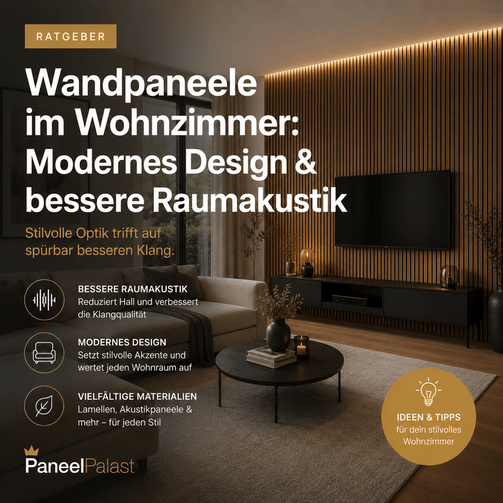 Wandpaneele im Wohnzimmer – modernes Design & bessere Raumakustik