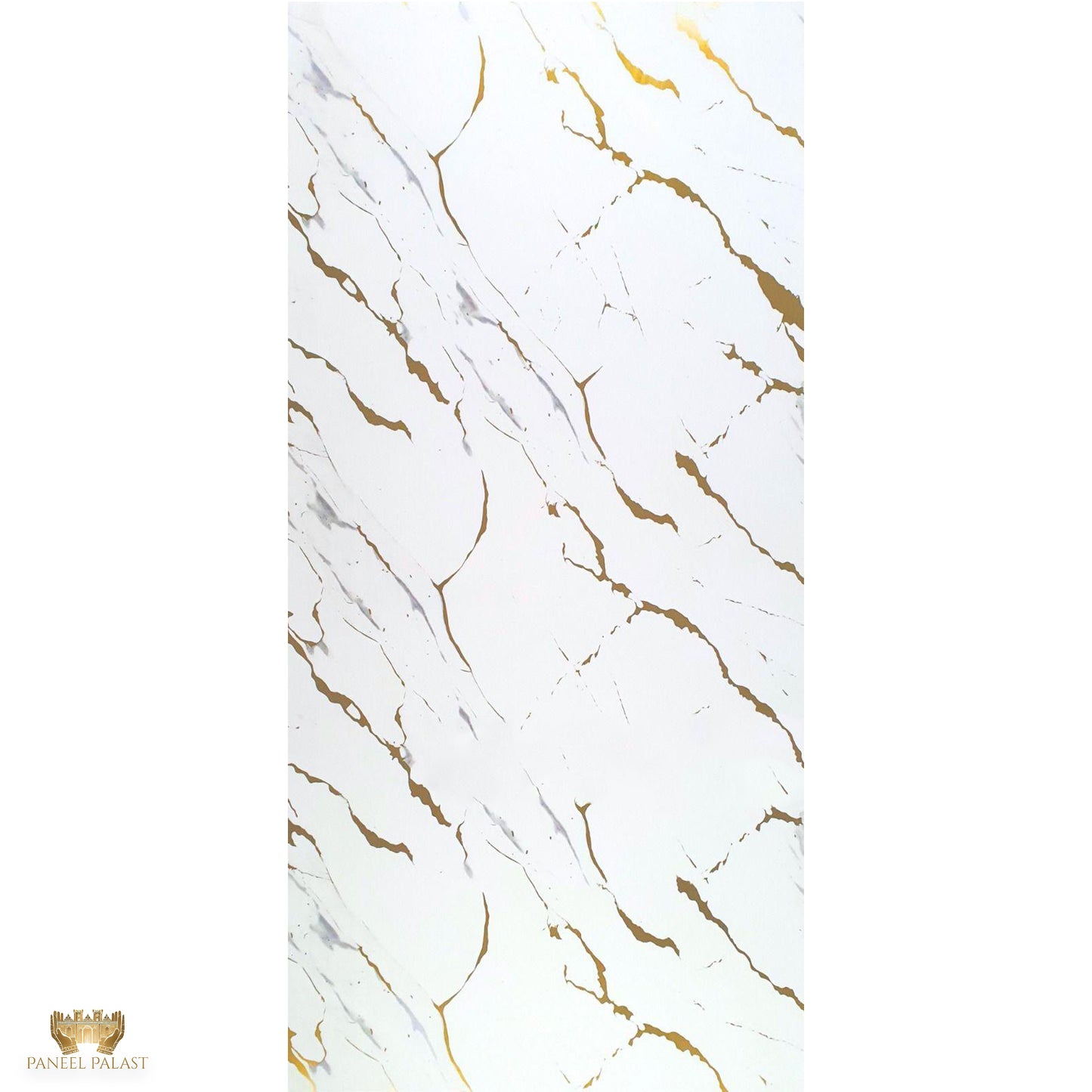 PVC-Paneel Deluxe Dubai Gold 280×122 cm – edle Weiß-Gold Marmoroptik