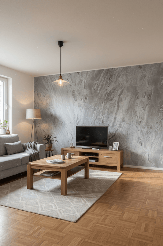 PVC-PaneelDesignMarmorGrau_Wohnzimmer_Beispiel