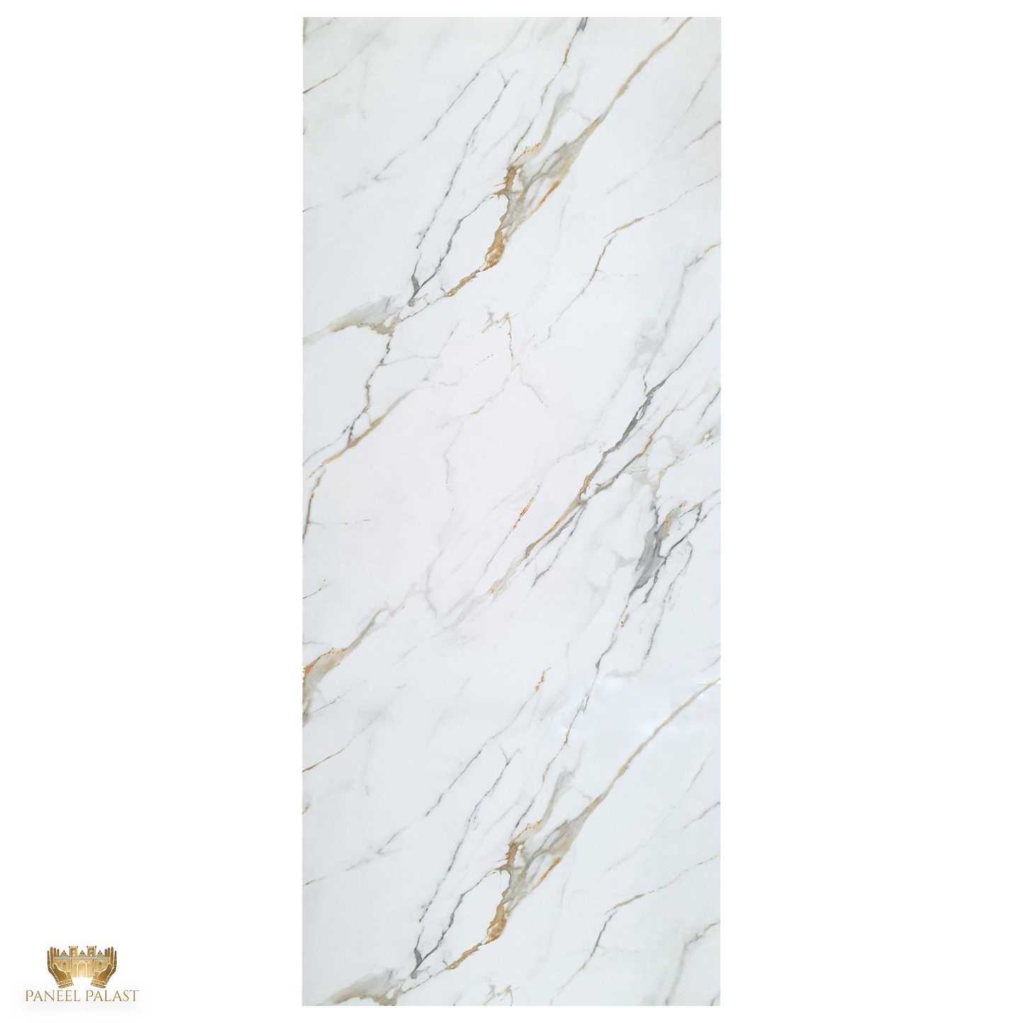 PVC-Paneel Marmor mit Gold-Akzenten 280×120 cm – edle Wandverkleidung