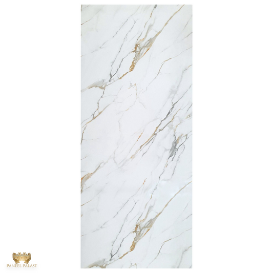 PVC-Paneel Marmor mit Gold-Akzenten 280×120 cm – edle Wandverkleidung