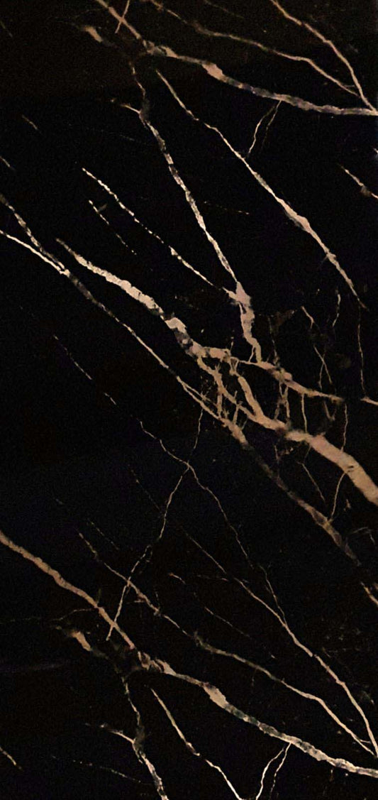 PVC-Paneel Black Gold 280×122 cm – elegante Schwarz-Gold Marmoroptik