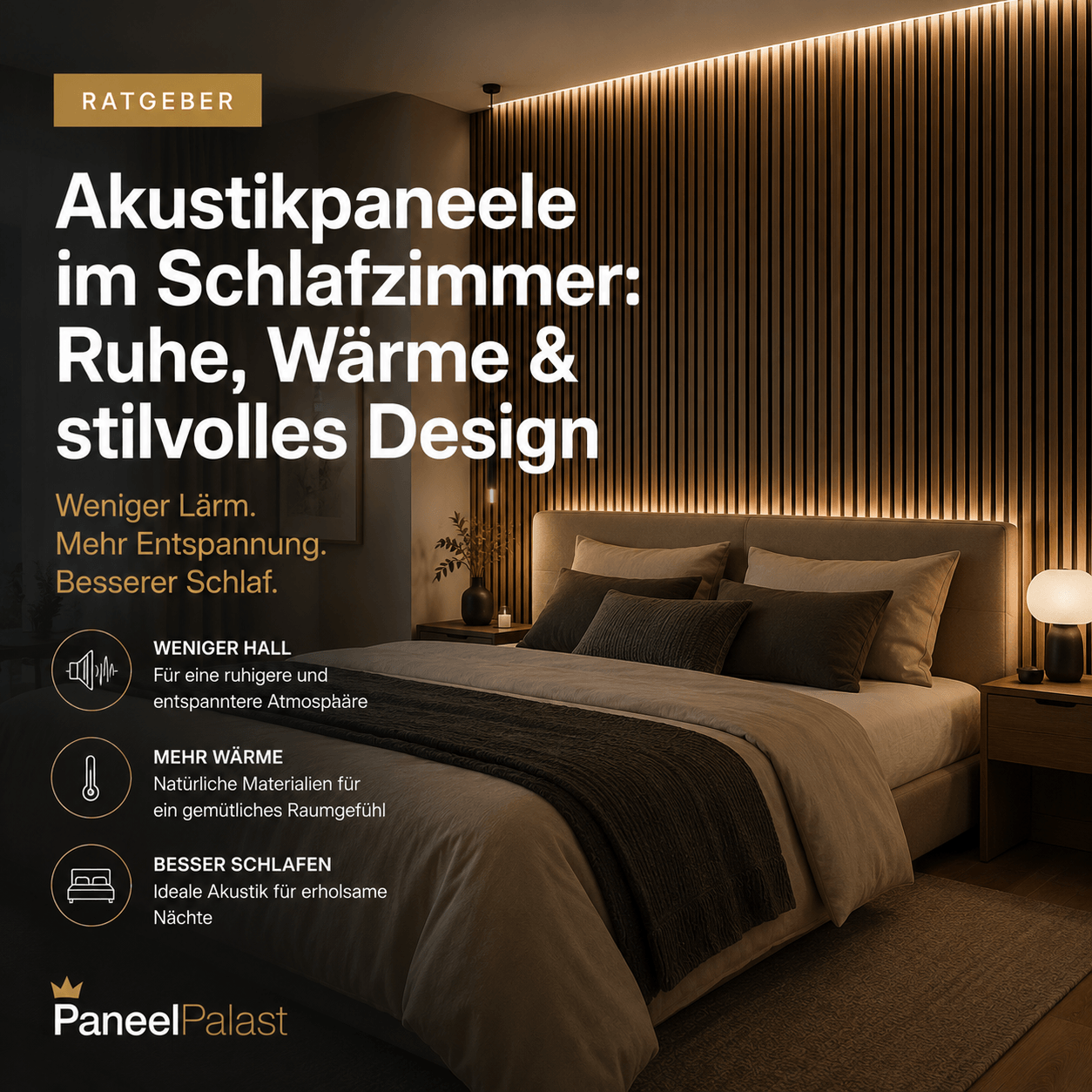Akustikpaneele im Schlafzimmer – Ruhe, Wärme & stilvolles Design