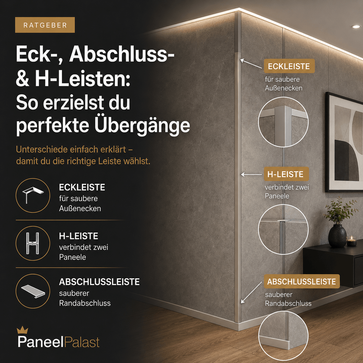 Eck-, Abschluss- und H-Leisten: So erzielst du perfekte Übergänge