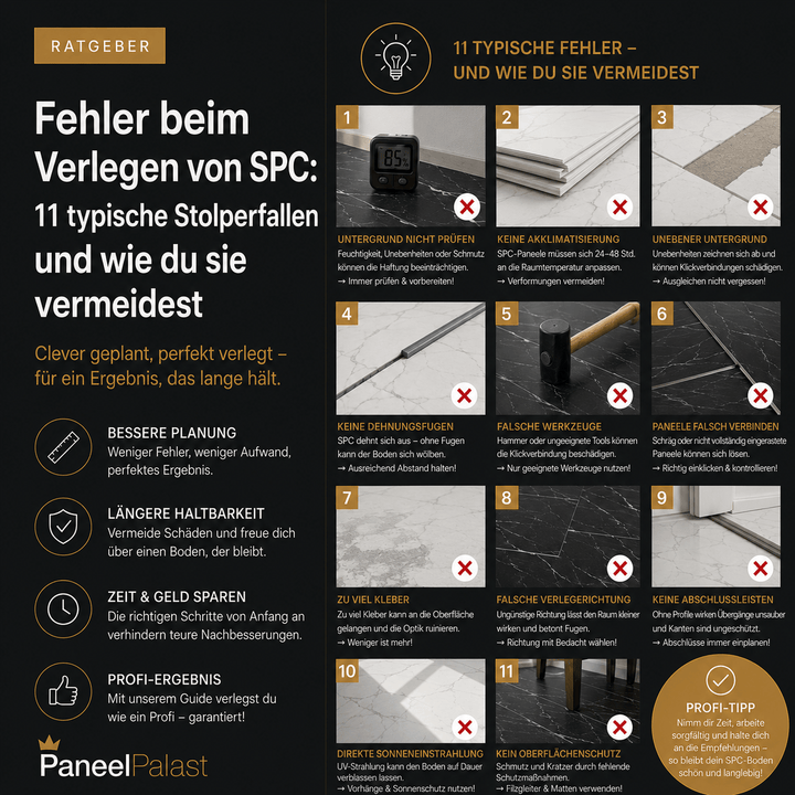 Fehler beim Verlegen von SPC: 11 typische Stolperfallen (und wie du sie vermeidest)