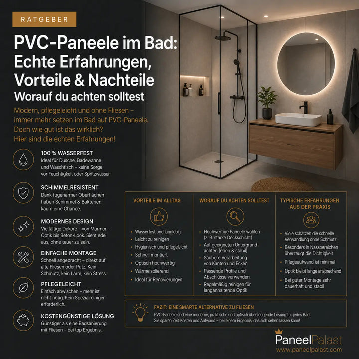 PVC-Paneele im Bad – echte Erfahrungen, Vorteile, Nachteile & worauf du achten solltest