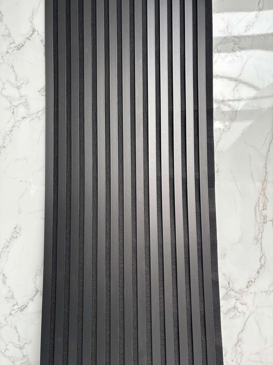 Akustikpaneel Schwarz 280 × 60 cm – modernes Wanddesign