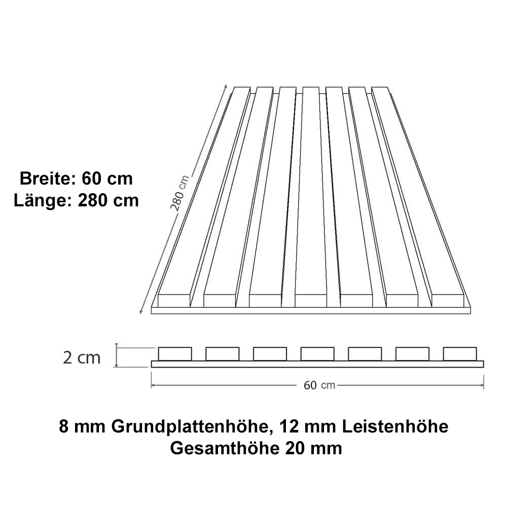 Akustikpaneel Design Gold Chrom 280 cm x 60 cm