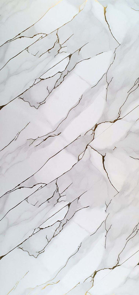 PVC-Paneel Golden Rock 280×122 cm – luxuriöse Marmoroptik mit Gold