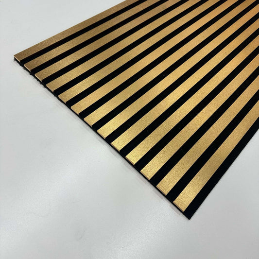 Akustikpaneel Gold 275 × 60 cm – luxuriöse Wandverkleidung