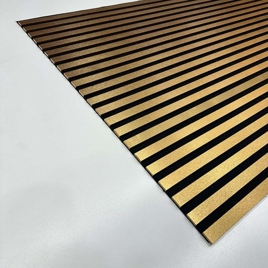Akustikpaneel Gold 275 × 60 cm – luxuriöse Wandverkleidung