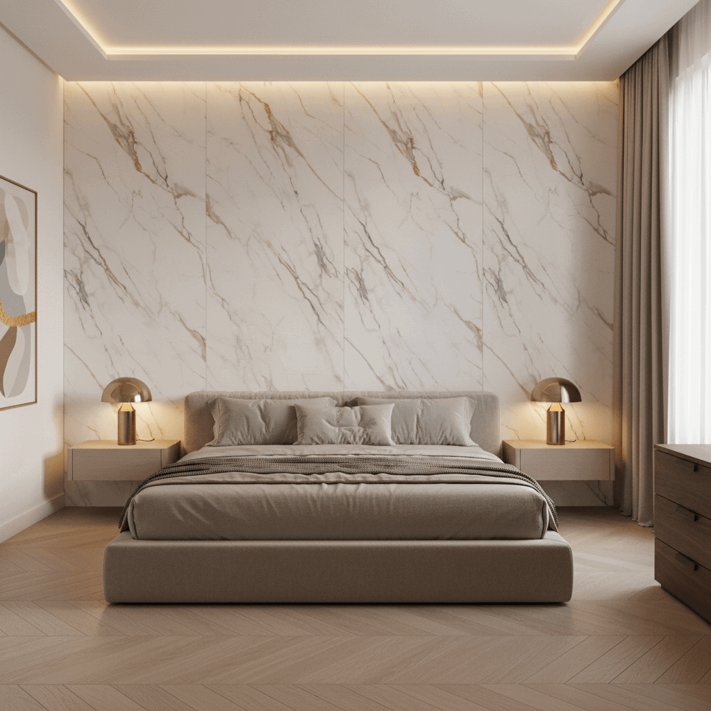 PVC-Paneel Design Carrara Gold 280 cm x 120 cm