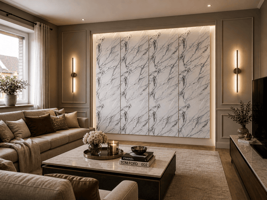 PVC-PaneelDesignSilverForest260cmx122cm_WohnzimmerBeispiel