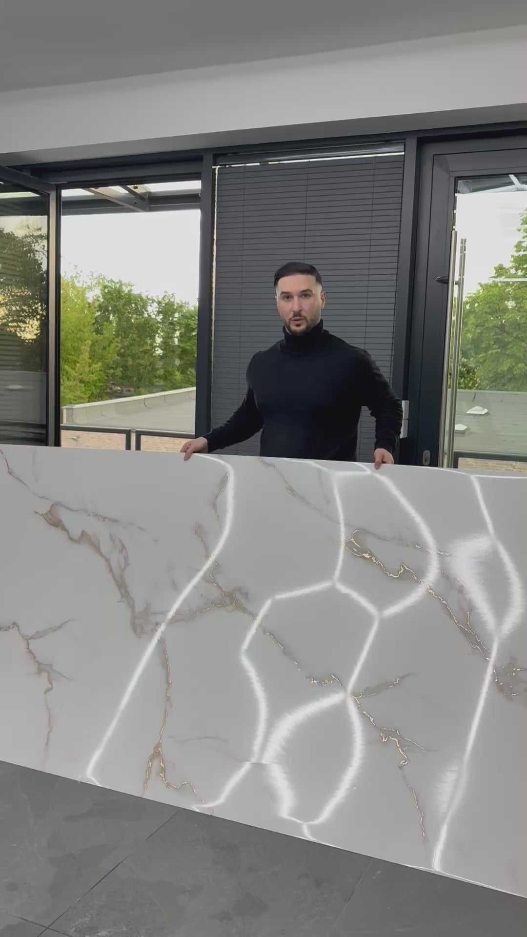 PVC-Paneel Design Carrara Pearl 260 cm x 122 cm