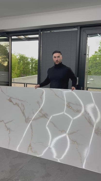 PVC-Paneel Design Carrara Pearl 260 cm x 122 cm